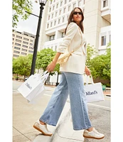 Gianni Bini Mariposa Denim Wide Leg Medium Wash Jeans