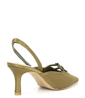 Gianni Bini Marlie Satin Mini Buckle Halter Back Pumps