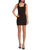 Gianni Bini Matilda Wool Blend Knit Ribbed Scoop Neck Bodycon Tank Mini Dress