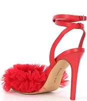 Gianni Bini Mays Ruffle Mesh Ankle Strap Pumps