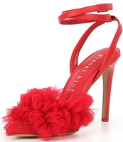 Gianni Bini Mays Ruffle Mesh Ankle Strap Pumps