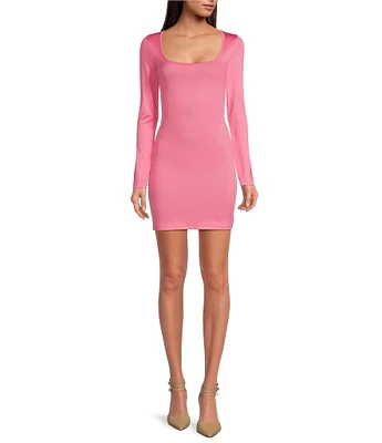 Gianni Bini Mini Icon Knit Scoop Neck Long Sleeve Dress