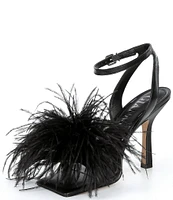 Gianni Bini Neela Feather Square Toe Dress Sandals