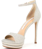 Gianni Bini Nessie Glitter Ankle Strap Platform Dress Sandals