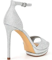 Gianni Bini Nessie Glitter Ankle Strap Platform Dress Sandals