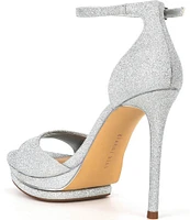 Gianni Bini Nessie Glitter Ankle Strap Platform Dress Sandals