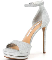 Gianni Bini Nessie Glitter Ankle Strap Platform Dress Sandals