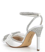 Gianni Bini Niomi Rhinestone Embellished Satin Bow Dress Pumps