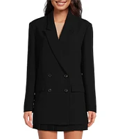 Gianni Bini Coordinating Olivia Crepe Notch Lapel Long Sleeve Oversized Button Front Blazer