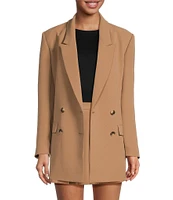 Gianni Bini Coordinating Olivia Crepe Notch Lapel Long Sleeve Oversized Button Front Blazer