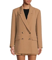 Gianni Bini Coordinating Olivia Crepe Notch Lapel Long Sleeve Oversized Button Front Blazer