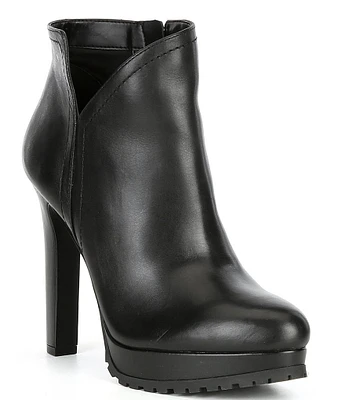 Gianni Bini Omarrah Leather Lug Sole Platform Booties