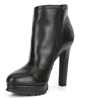 Gianni Bini Omarrah Leather Lug Sole Platform Booties