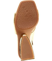 Gianni Bini Paityn Leather Architectural Pearl Detail Wedge Sandals