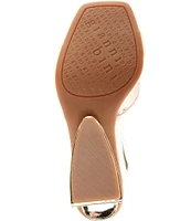 Gianni Bini Paityn Leather Architectural Pearl Detail Wedge Sandals