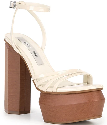 Gianni Bini Parrish Patent Platform Sandals