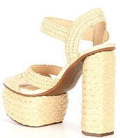 Gianni Bini Pelle Raffia Platform Sandals