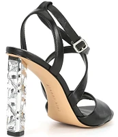 Gianni Bini Randall Leather Strappy Jeweled Heel Dress Sandals