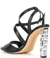 Gianni Bini Randall Leather Strappy Jeweled Heel Dress Sandals