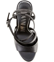 Gianni Bini Randall Leather Strappy Jeweled Heel Dress Sandals