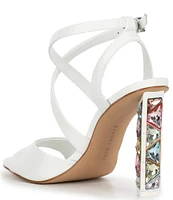 Gianni Bini Randall Strappy Rainbow Jeweled Heel Dress Sandals