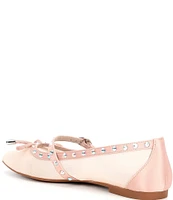 Gianni Bini Rayna Mesh Rhinestone Trim Mary Jane Ballerina Bow Flats