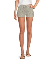 Gianni Bini Renee Stripe Print Linen Drawstring Shorts