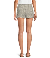 Gianni Bini Renee Stripe Print Linen Drawstring Shorts