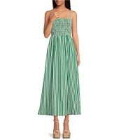 Gianni Bini Renee Stripe Smocked Square Neck Dress