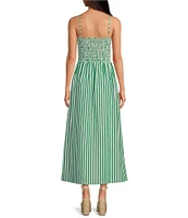 Gianni Bini Renee Stripe Smocked Square Neck Dress