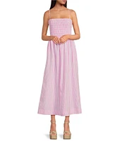 Gianni Bini Renee Stripe Smocked Square Neck Dress