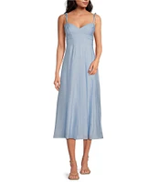 Gianni Bini Renee Tencel V Neck Sleeveless Midi Dress