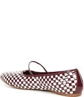 Gianni Bini Rhett Checked Woven Patent Leather Mary Jane Ballerina Flats