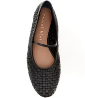 Gianni Bini Rhett Woven Leather Mary Jane Ballerina Flats