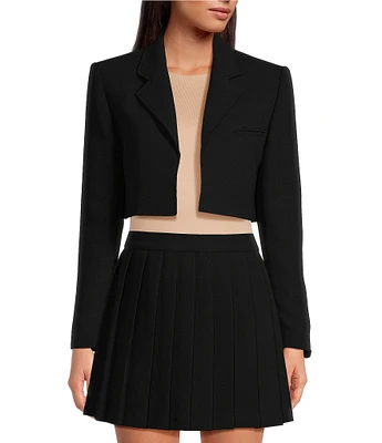 Gianni Bini Riley Crepe Cropped Notch Lapel Oversized Coordinating Blazer