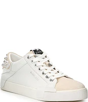 Gianni Bini Rylan Leather Pearl Embellished Platform Sneakers