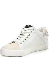 Gianni Bini Rylan Leather Pearl Embellished Platform Sneakers