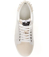 Gianni Bini Rylan Leather Pearl Embellished Platform Sneakers