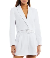 Gianni Bini Sadie Cropped Long Sleeve Notch Lapel Coordinating Blazer