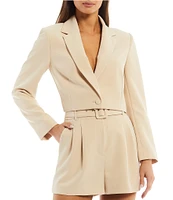 Gianni Bini Sadie Cropped Long Sleeve Notch Lapel Coordinating Blazer