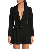 Gianni Bini Sadie Cropped Long Sleeve Notch Lapel Coordinating Blazer