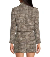 Gianni Bini Sadie Tweed Cropped Notch Lapel Long Sleeve Coordinating Blazer