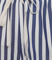 Gianni Bini Sam Woven Stripe Flat Front Coordinating Drawstring Short