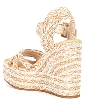 Gianni Bini Santi Woven Beaded Strappy Wedge Sandals