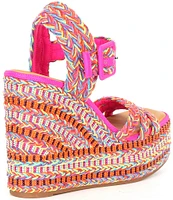 Gianni Bini Santi Woven Beaded Strappy Wedge Sandals