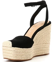 Gianni Bini Scottie Linen Jute Platform Espadrille Wedges