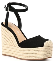 Gianni Bini Scottie Linen Jute Platform Espadrille Wedges