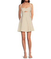 Gianni Bini Selene A-Line Cut-Out Textured Dress
