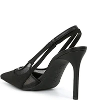 Gianni Bini Shara Neoprene Mesh Detail Slingback Pumps