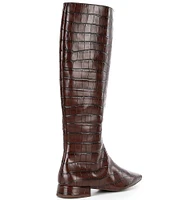 Gianni Bini Sharri Crocodile Embossed Leather Tall Boots